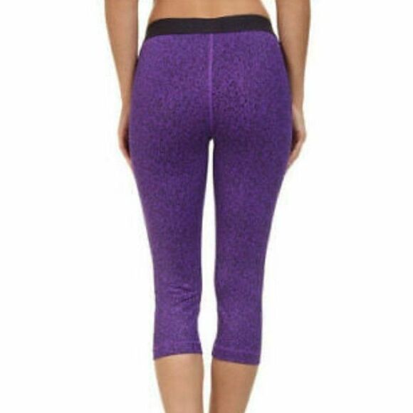 Nike Pro Women's Dri-Fit Mezzo Print Purple Capri Workout Activewear Leg… - Picture 3 of 12